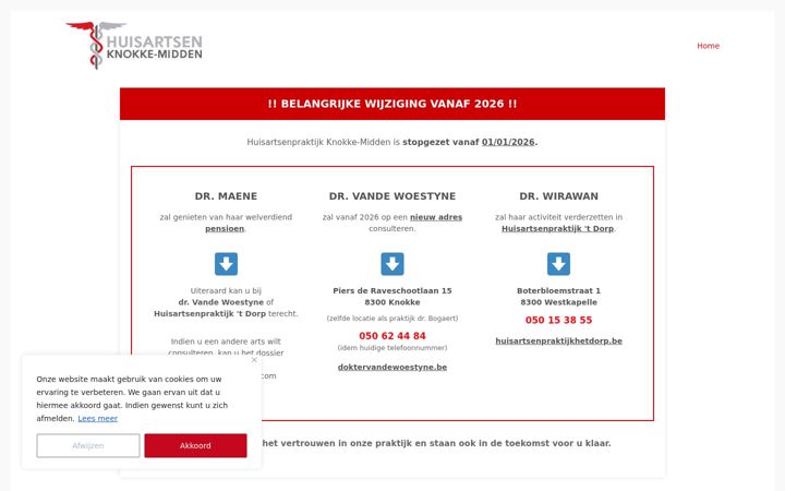 Screenshot of huisartsenknokkemidden.be