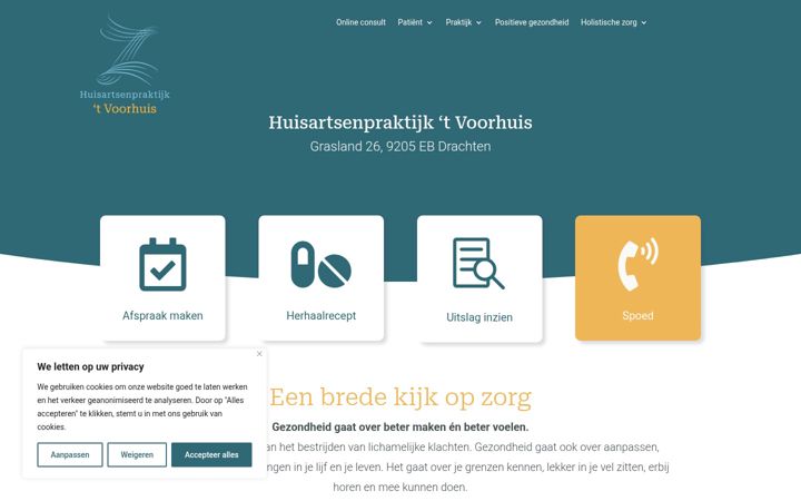 Screenshot of huisartsenpraktijk-hetvoorhuis.nl