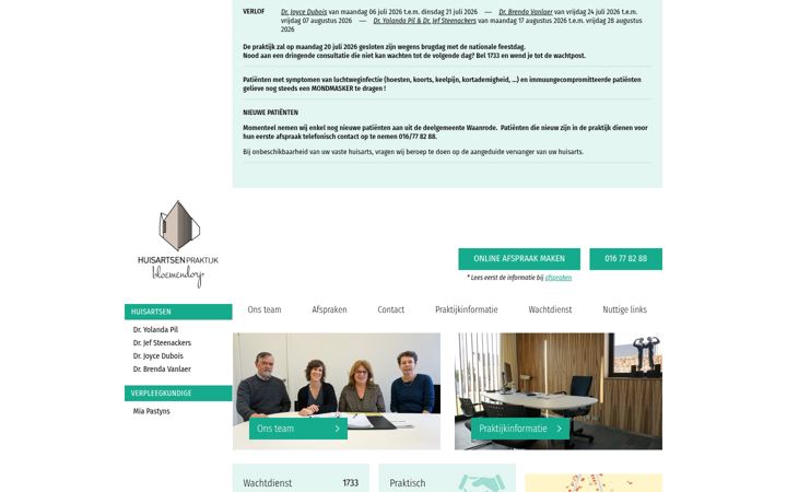 Snimka zaslona za huisartsenpraktijkbloemendorp.be