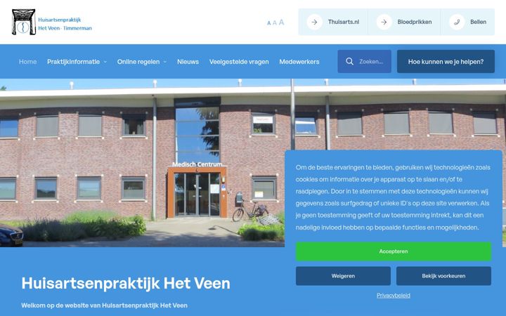 Screenshot of huisartsenpraktijkhetveen.nl