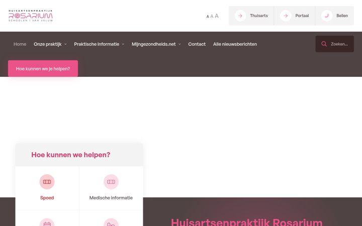 Screenshot of huisartsenrosarium.nl