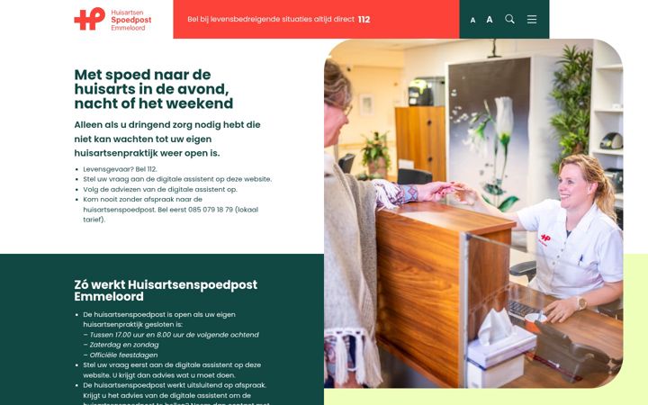 Screenshot of huisartsenspoedpostemmeloord.nl