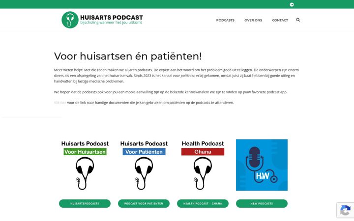 Screenshot of huisartspodcast.nl