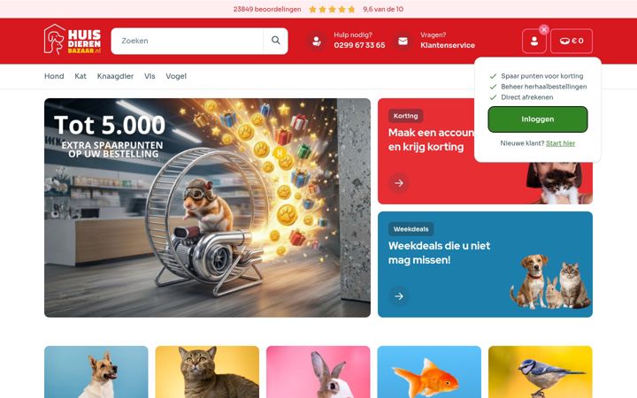 Screenshot of huisdierenbazaar.nl