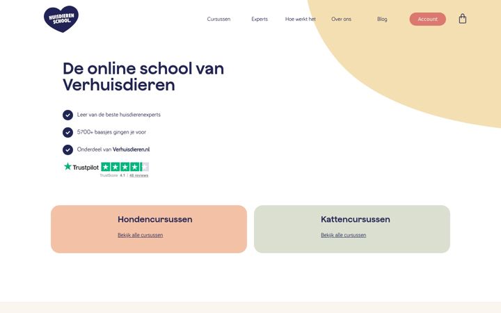Ekrano kopija huisdierenschool.nl