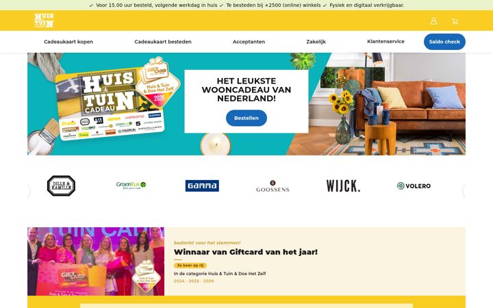 Screenshot of huisentuincadeau.com