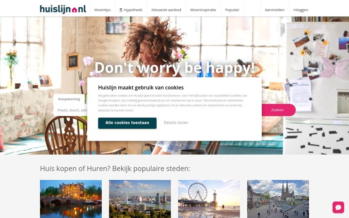 Screenshot of huislijn.nl