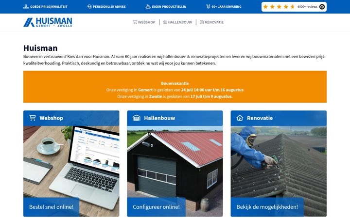 Screenshot of huisman.nl