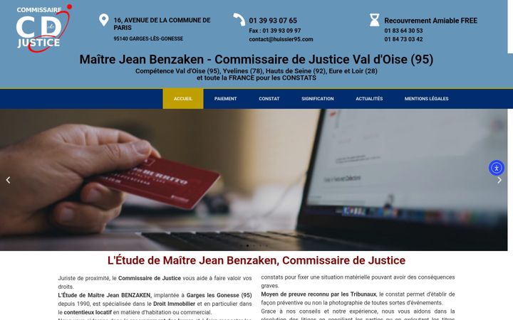 Screenshot of huissier95.com