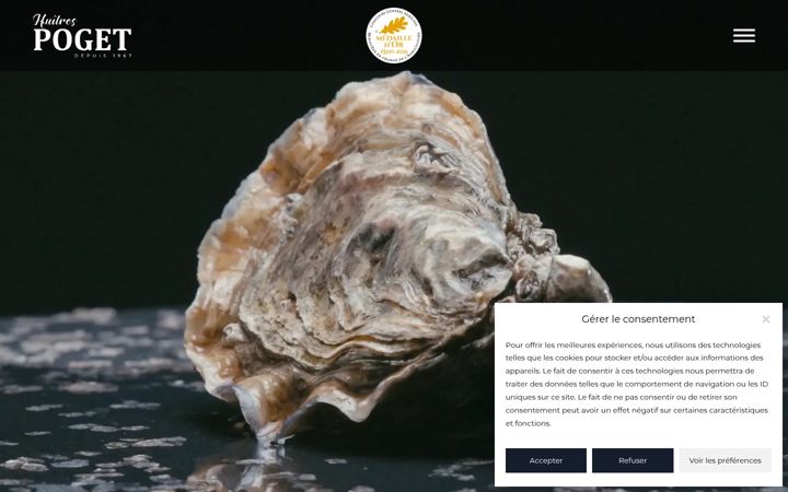 Screenshot of huitres-poget.com