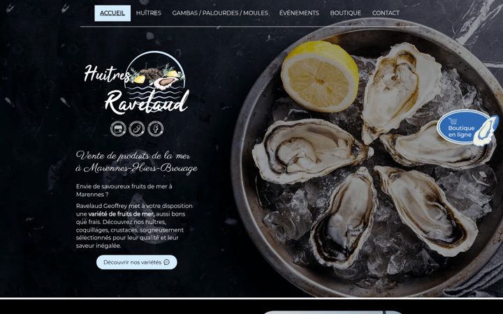 Screenshot of huitres-ravelaud-17.fr