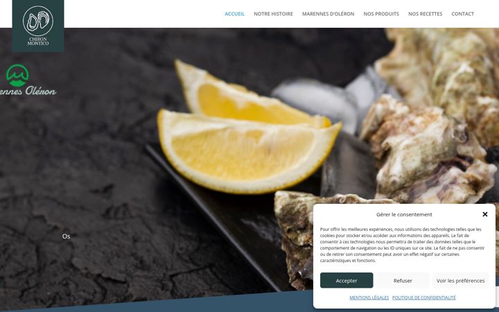 Screenshot of huitreschiron-montico.fr