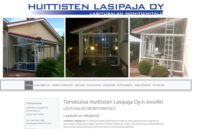 Screenshot of huittistenlasipaja.fi