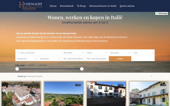 Screenshot of huizenjachtitalie.com