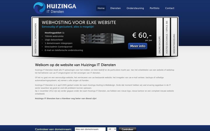 Screenshot of huizinga.nl