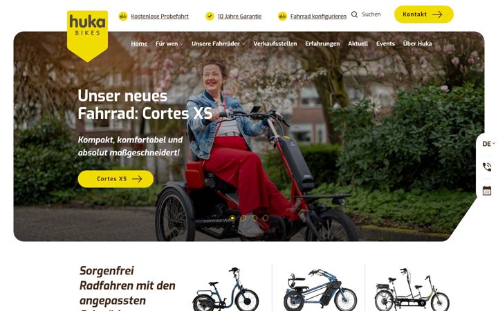 Screenshot of hukabikes.de