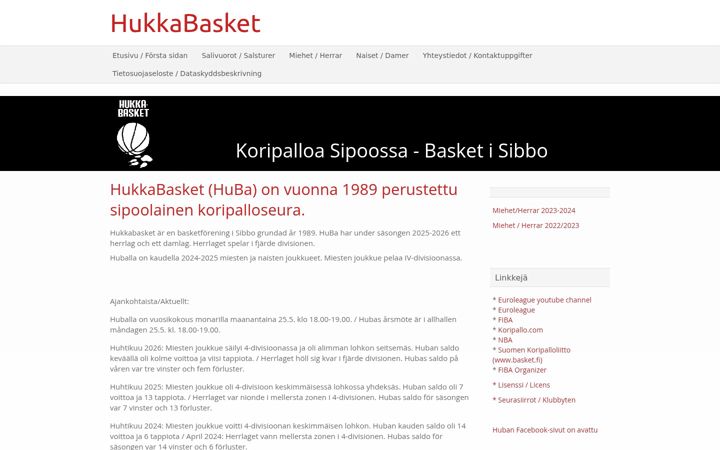 Screenshot of hukkabasket.fi