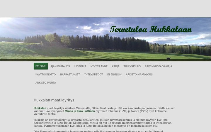 Screenshot of hukkala.fi