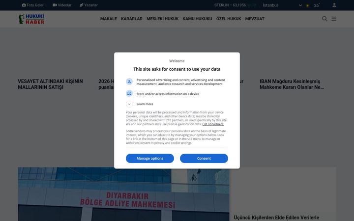 Screenshot of hukukihaber.net