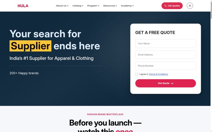 Screenshot of hulaglobal.com