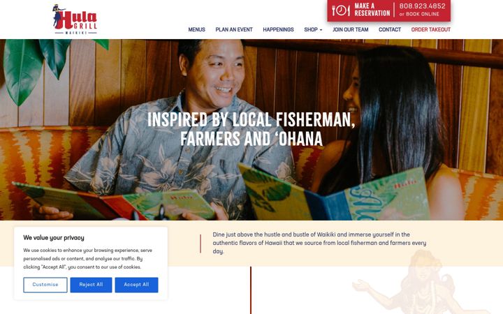 Screenshot of hulagrillwaikiki.com