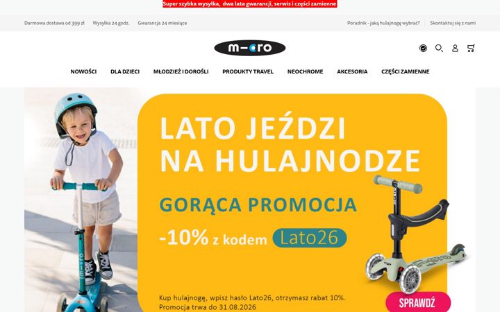 Screenshot of hulajnogimicro.pl