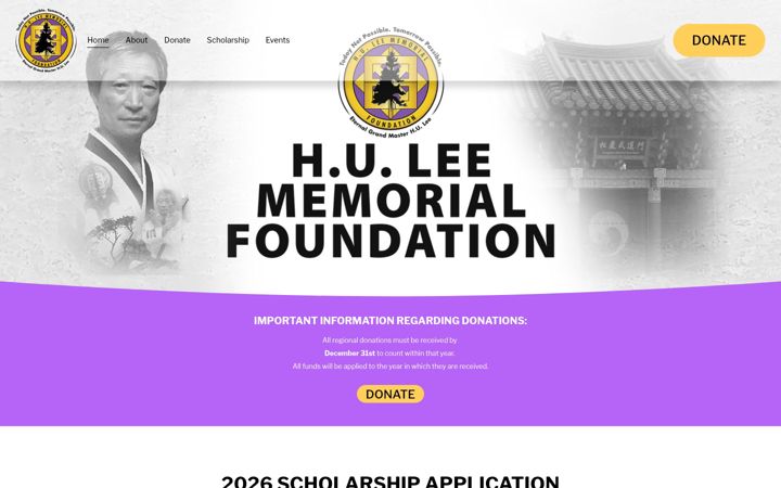 Screenshot of huleefoundation.org