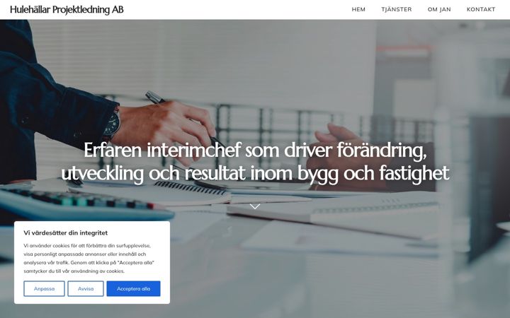 Screenshot of hulehallar.se