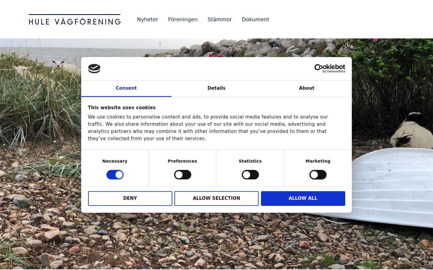 Screenshot des Einwilligungsbanners vor jeglicher Interaktion