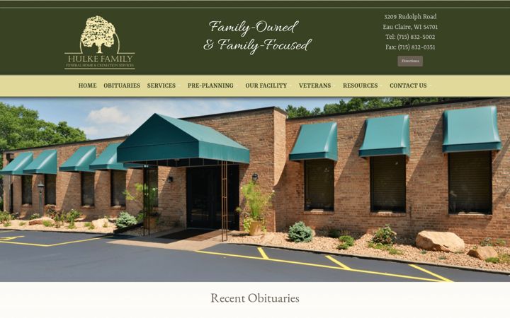 Screenshot of hulkefamilyfh.com