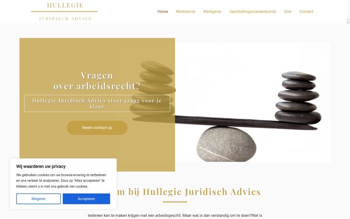 Screenshot of hullegiejuridischadvies.nl