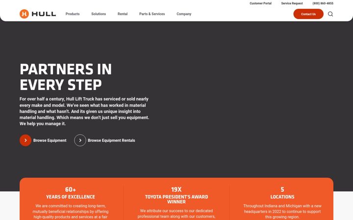 Screenshot of hulllifttruck.com