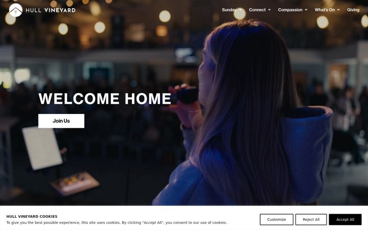 Screenshot of hullvineyard.co.uk