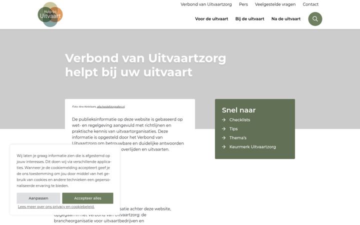 Screenshot of hulpbijuitvaart.nl