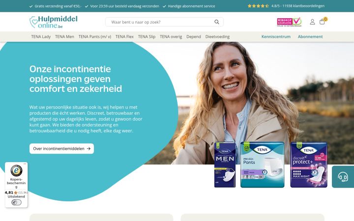 Screenshot of hulpmiddelonline.be