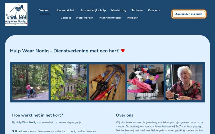Screenshot of hulpwaarnodig.nl