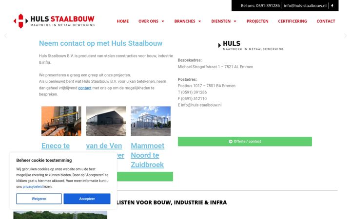 Screenshot of huls-staalbouw.nl