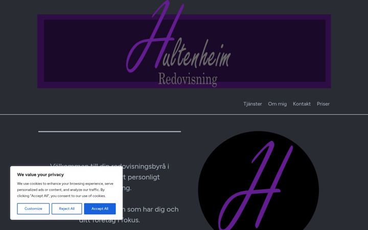Screenshot of hultenheim.se