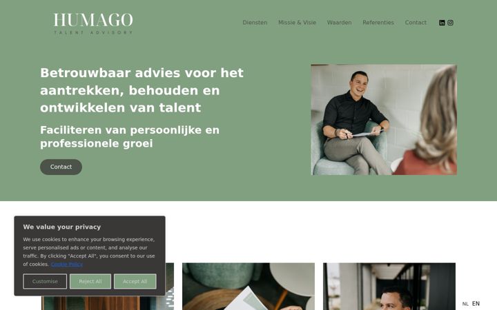 Screenshot of humago.be