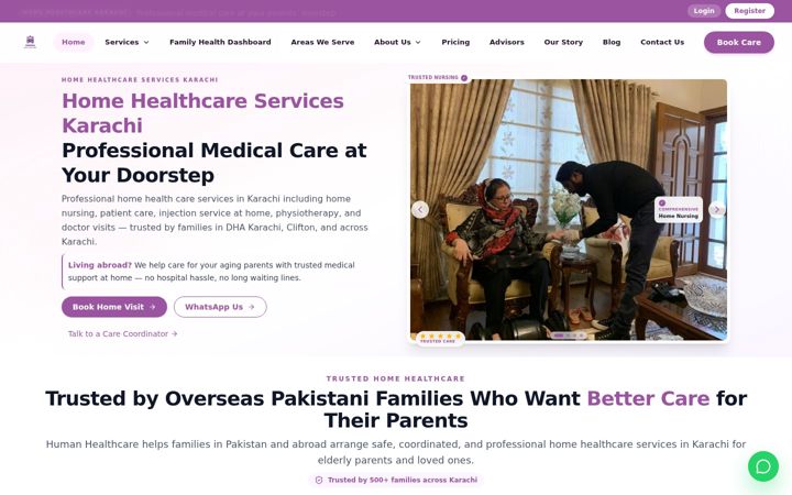 Screenshot of human-healthcare.com