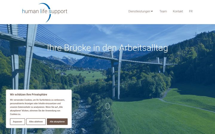 Screenshot of human-life-support.ch