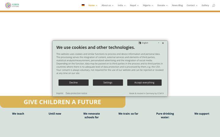 Captura de ecrã de human-stiftung.org