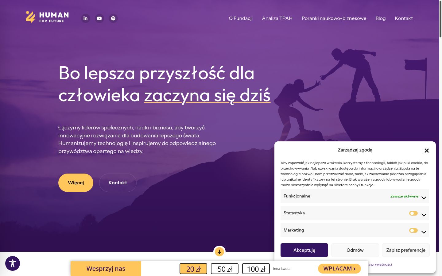 Screenshot tal-banner tal-kunsens muri qabel kwalunkwe interazzjoni