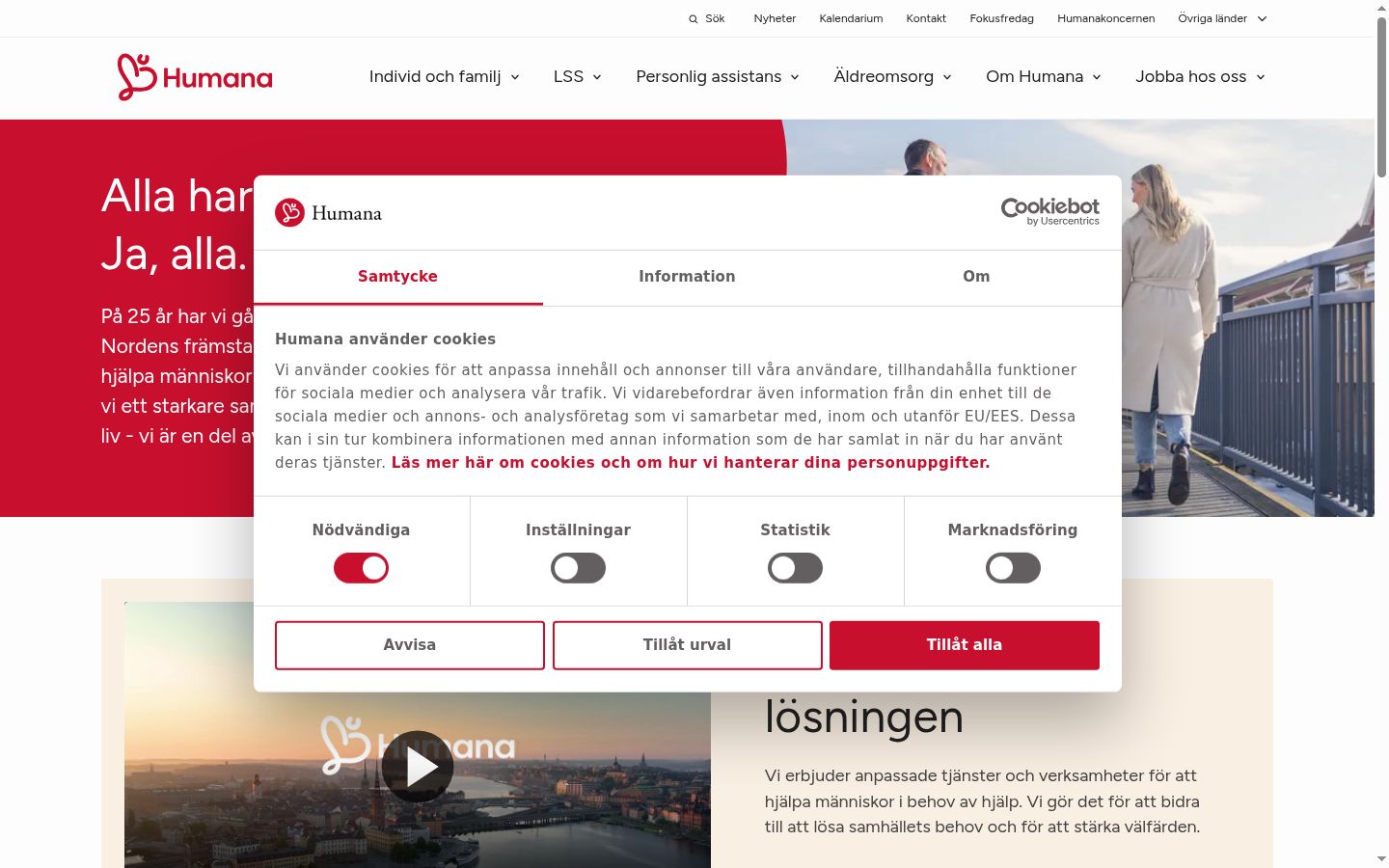 Screenshot tal-banner tal-kunsens muri qabel kwalunkwe interazzjoni