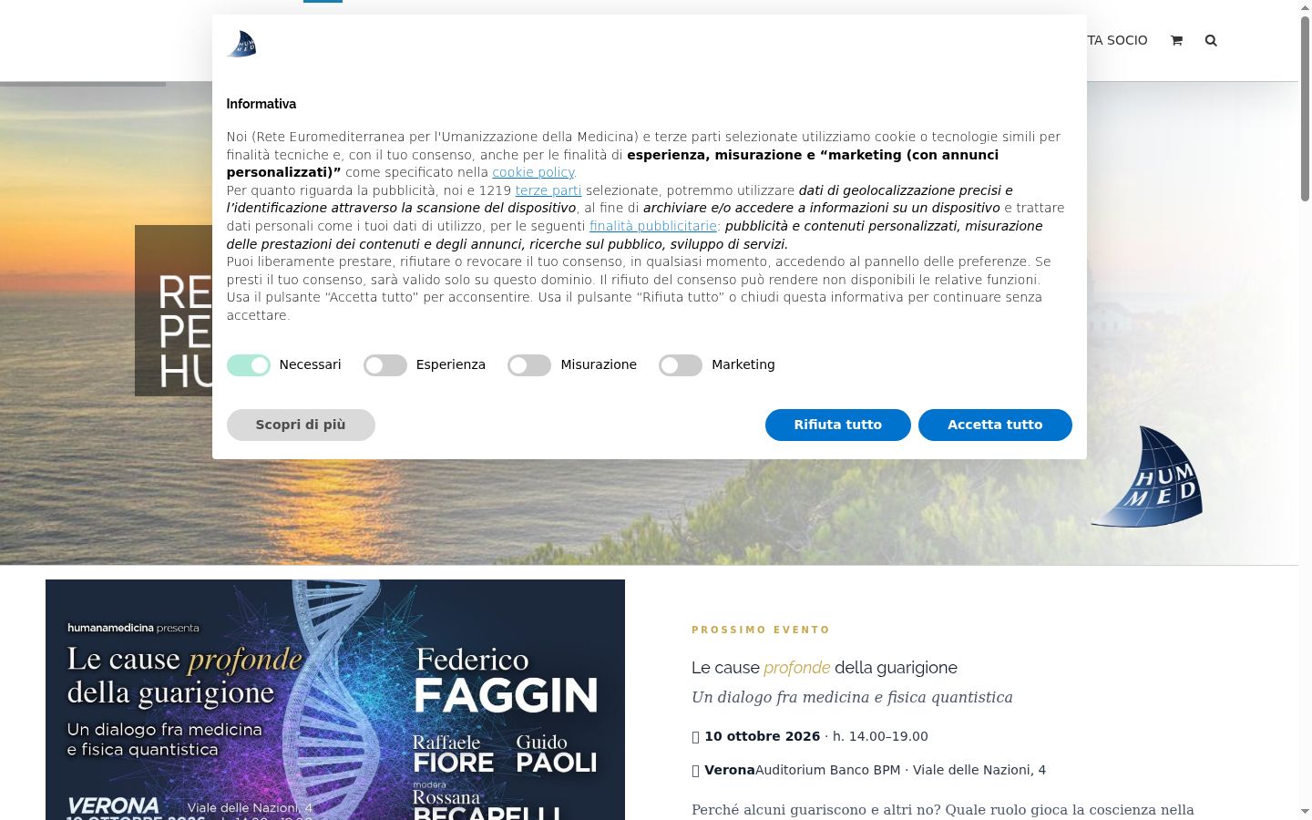 Screenshot des Einwilligungsbanners vor jeglicher Interaktion