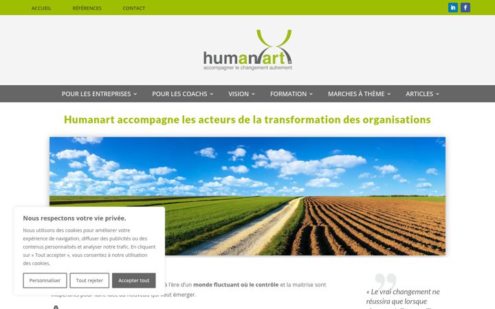 Screenshot of humanart.fr