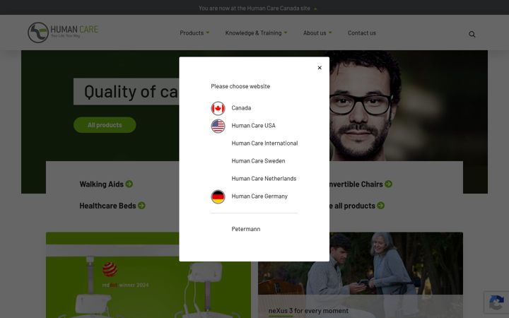 Screenshot of humancaregroup.ca