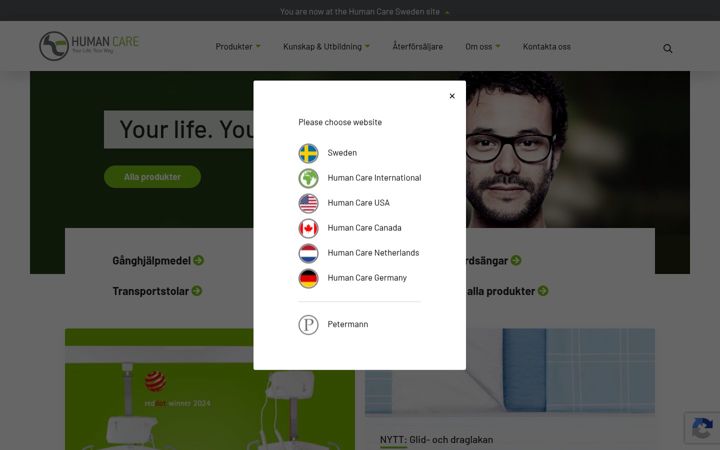 Screenshot of humancaregroup.se