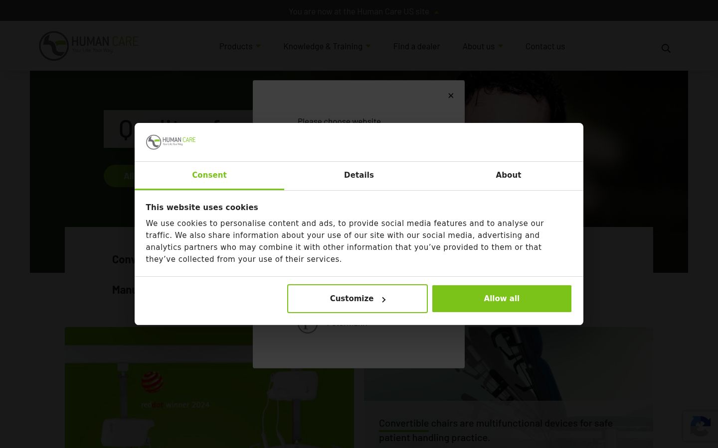 Screenshot of the consent banner shown before any interaction