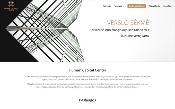 Posnetek zaslona humancc.lt